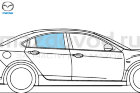 Стекло боковое RR правое для Mazda 6 (GH) (SDN) (DARK)(MAZDA)