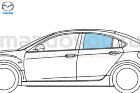 Стекло боковое RR левое для Mazda 6 (GH) (SDN) (GREEN) (MAZDA)