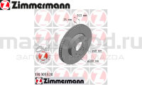 Диски тормозные передние для Mazda 3 (BM/BN) (1.5/1.6) (ZIMMERMANN) 370305320  