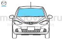 Стекло лобовое для Mazda 2 (DE) (W/RS) (10-15) (MAZDA)