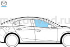 Стекло боковое переднее правое для Mazda 3 (BK) (MAZDA)