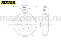 Диски тормозные RR для Mazda 2 (DE) (барабан) (TEXTAR) 94038400