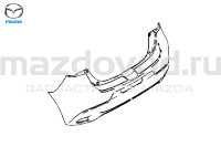 Бампер RR для Mazda 2 (DJ/DL) (W/O PS; W/O R.BUG) (MAZDA) DB5J50221BBB