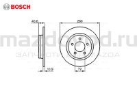 Диски тормозные задние для Mazda 5 (CR;CW) (R15) (BOSCH) 0986479181