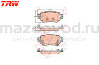 Колодки тормозные RR для Mazda 6 (GJ/GL) (электро) (TRW) GDB3632