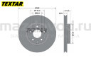 Диски тормозные FR для Mazda 3 (BM/BN) (2.0) (TEXTAR)