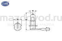 Лампа галогеновая H3 для Mazda (HELLA) 8GH002090153