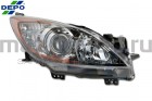 Фара FR (R) для Mazda 3 (BL) (HALOGEN) (DEPO) 