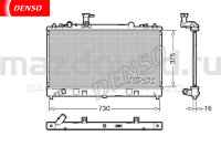 Радиатор охлаждения ДВС для Mazda 6 (GH) (МКПП) (2.5) (DENSO) DRM44037 