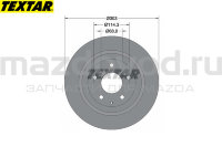 Диски тормозные задние для Mazda CX-5 (KE/KF) (TEXTAR) 92242703