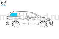 Стекло заднее правое для Mazda 5 (CW) (GREEN) (MAZDA) CG1562950C CG1562950B9D CG1562950 CG1562950B CG1562950A CG1562950A9D CG15629509D