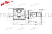 Шрус внутренний левый для Mazda 3 (BK/BL) (1.6) (АКПП) (PATRON) PCV1363