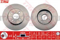 Диски тормозные передние для Mazda 2 (DE) (TRW) DF4966 