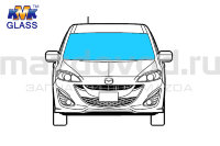 Стекло лобовое для Mazda 5 (CW) (IWMA) (KMK GLASS) 5168AGNGNM1P